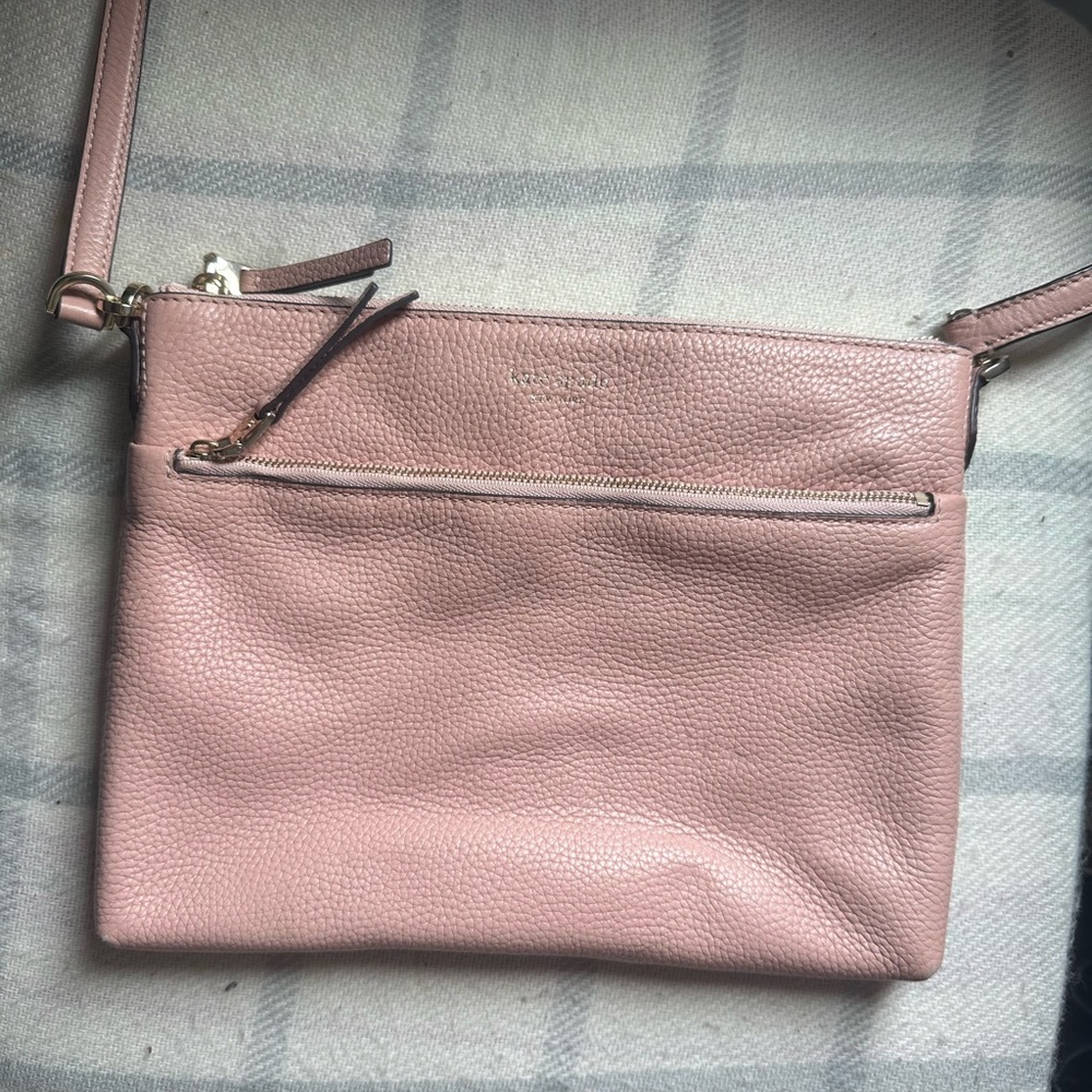 Pink Kate Spade Jackson Zip Top Leather Crossbody